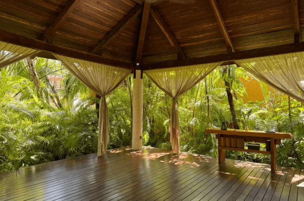 open-air yoga studio